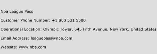 Nba League Pass Phone Number Customer Service