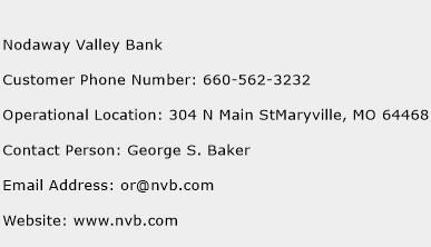 Nodaway Valley Bank Phone Number Customer Service