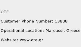 OTE Phone Number Customer Service