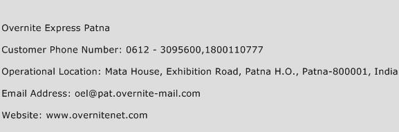 Overnite Express Patna Phone Number Customer Service