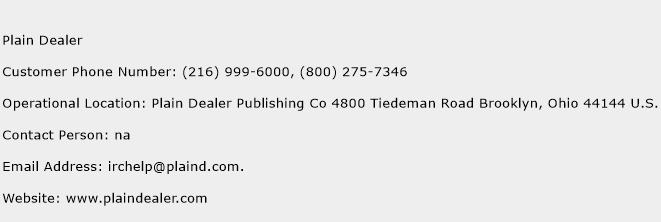 Plain Dealer Phone Number Customer Service