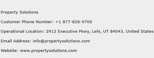 Property Solutions Phone Number Customer Service