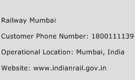 Railway Mumbai Phone Number Customer Service