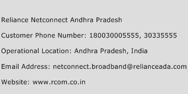 Reliance Netconnect Andhra Pradesh Phone Number Customer Service