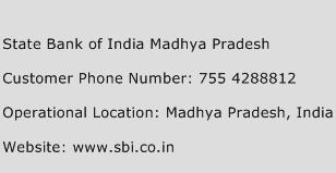 State Bank of India Madhya Pradesh Phone Number Customer Service