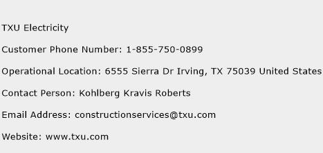 TXU Electricity Phone Number Customer Service