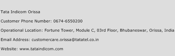 Tata Indicom Orissa Phone Number Customer Service