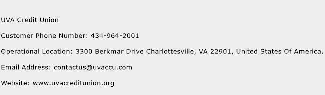 UVA Credit Union Phone Number Customer Service