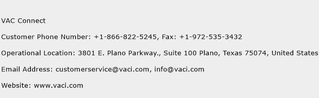 VAC Connect Phone Number Customer Service