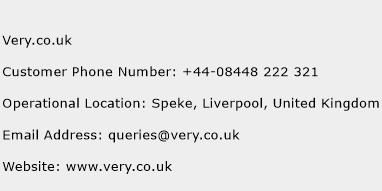 Very.co.uk Phone Number Customer Service