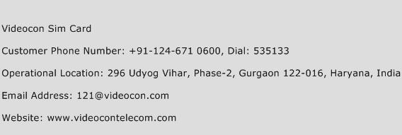 Videocon Sim Card Phone Number Customer Service