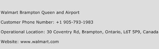 Walmart Brampton Queen and Airport Phone Number Customer Service
