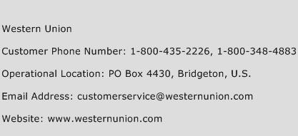 Western Union Phone Number Customer Service