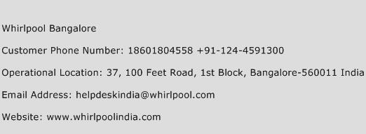 Whirlpool Bangalore Phone Number Customer Service