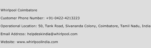 Whirlpool Coimbatore Phone Number Customer Service